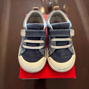 See Kai Run Navy and Cream Kids Sneakers